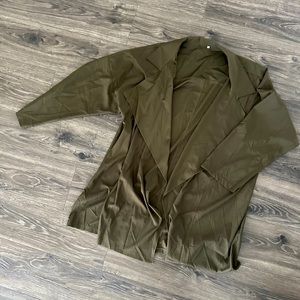 SHEIN Army Green Shawl Collar Jacket
